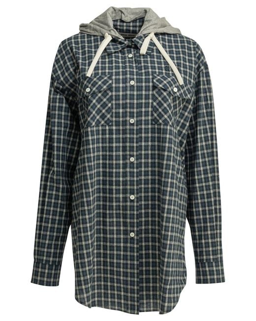 Miu Miu Gray Casual Hooded Shirt