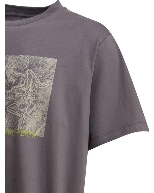 Arc'teryx Gray Kragg Cotton Lithographica T-Shirt for men