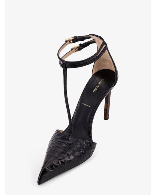 Tom Ford White Python-Effect Leather Pumps