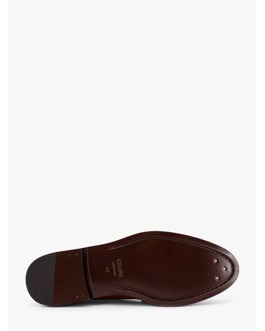 Céline Brown Vivienne Leather Loafer With Perforated Triomphe Logo for men