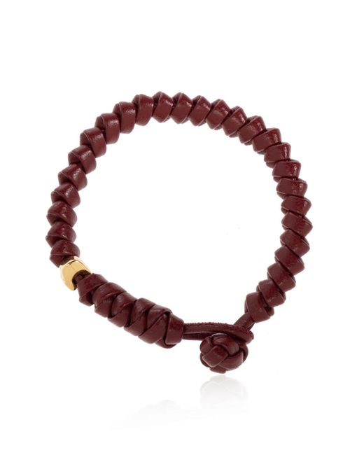 Bottega Veneta Red "Intrecciato" Bracelet for men