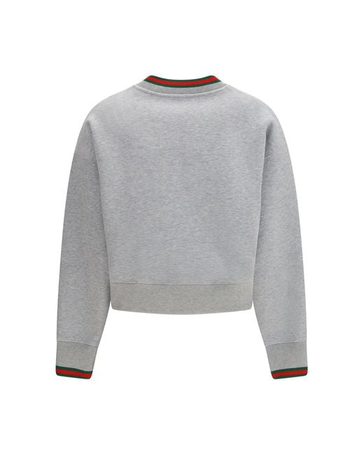 Gucci Gray Web Cotton Jersey Sweatshirt