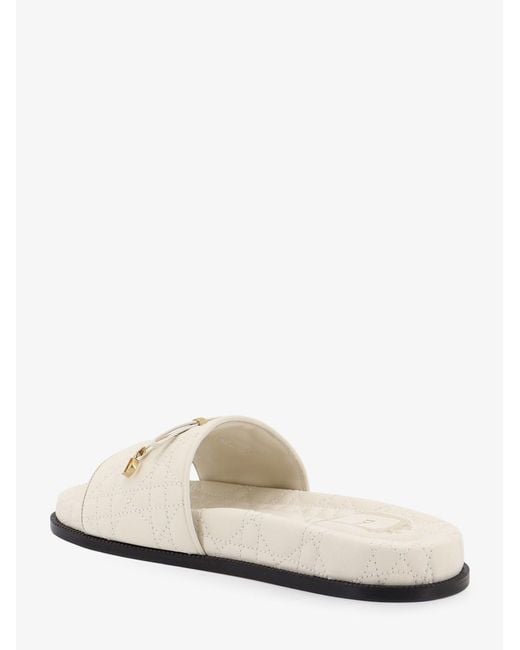 Dior White Dior Cannage Quilted Leather Sandals