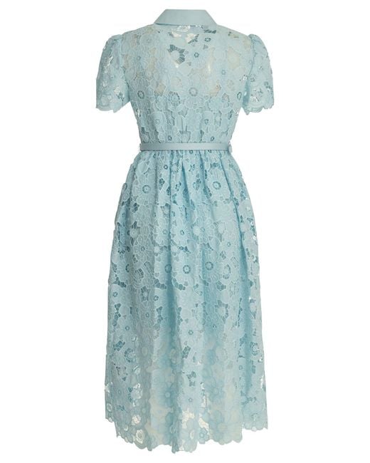 Self-Portrait Blue Lace Midi Dress