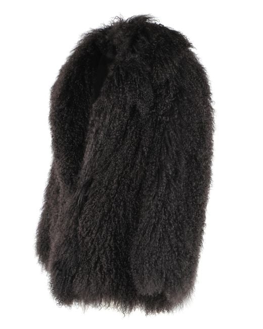 Blancha Black Mongolia Fur Coat