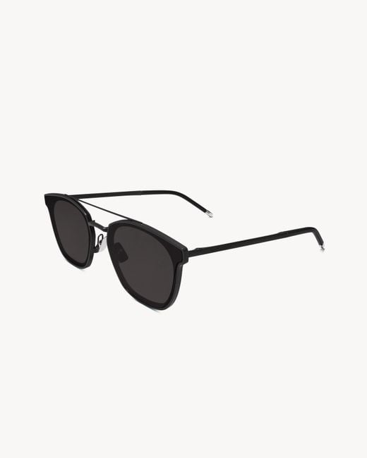 Saint Laurent Black "Classic Sl 28 Metal" Sunglasses for men