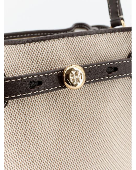 Tory Burch Natural Romy Canvas Bucket Bag