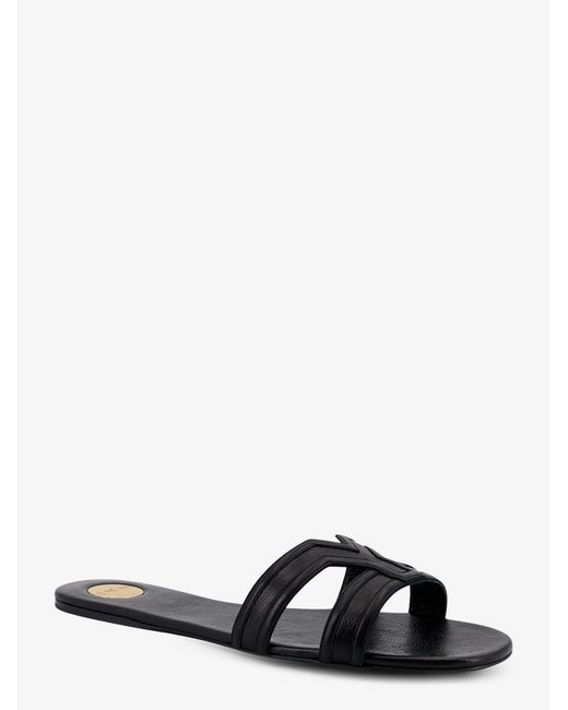 Saint Laurent White Mabrouka Leather Sandals