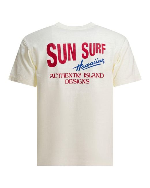 Sun Surf White T-Shirt With Logo T-Shirts for men