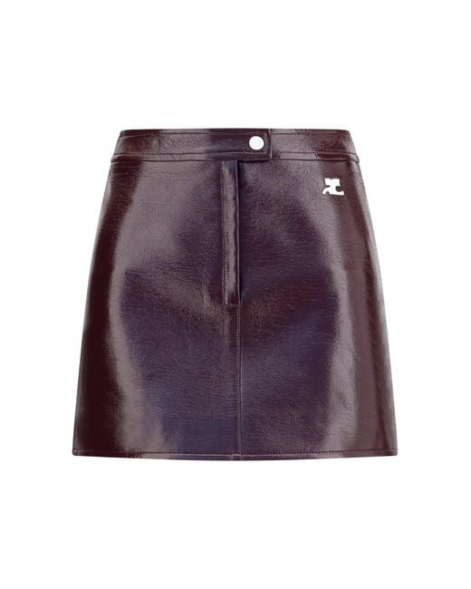 Courreges Purple Mini Vinyl Skirt