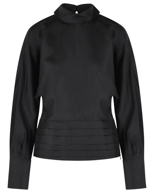 Rohe Black 'Tuxedo' Silk Blouse