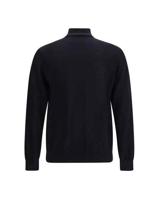 Giorgio Armani Blue Cashmere Turtleneck Sweater for men