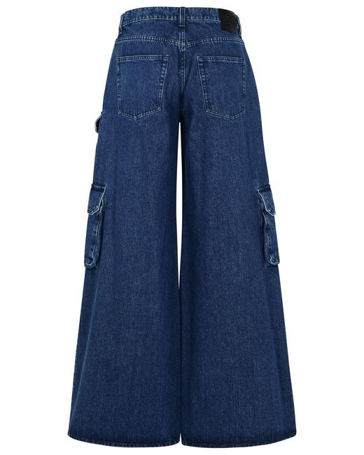 Off-White c/o Virgil Abloh Blue Cargo Jeans With Logo