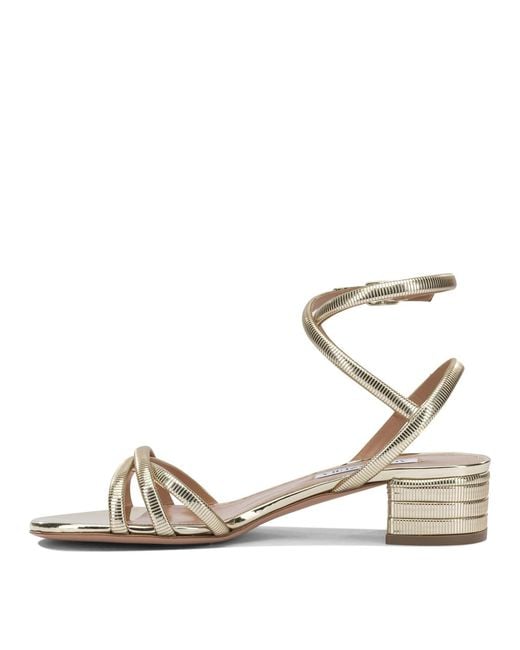 Aquazzura Natural "Heatweave 35Mm" Heeled Sandals