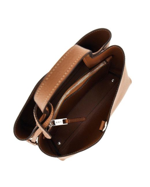 Tod's Brown Grained Leather Micro Shopping Bag