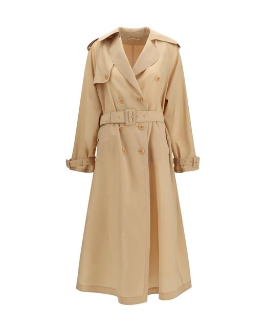 Ermanno Scervino Natural Double-Breasted Trench Coat