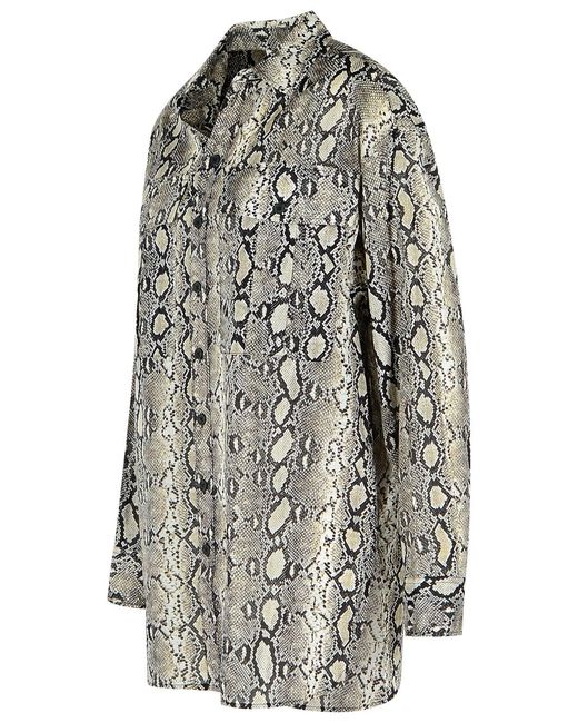 MICHAEL Michael Kors Gray Snake Print Cotton Shirt