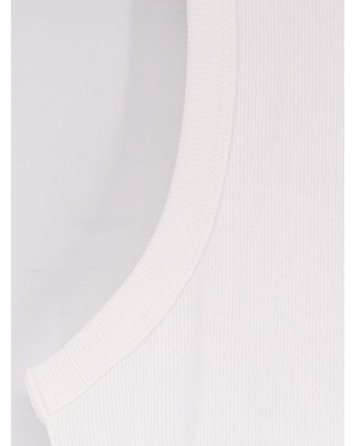 Entire studios White Ribbed Cotton Tank Top