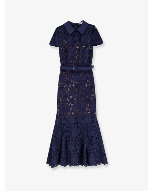 Self-Portrait Blue Self Portrait Lace Long Dress