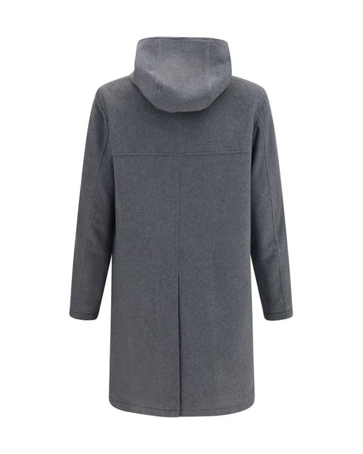 Lardini Gray Wool Coat for men