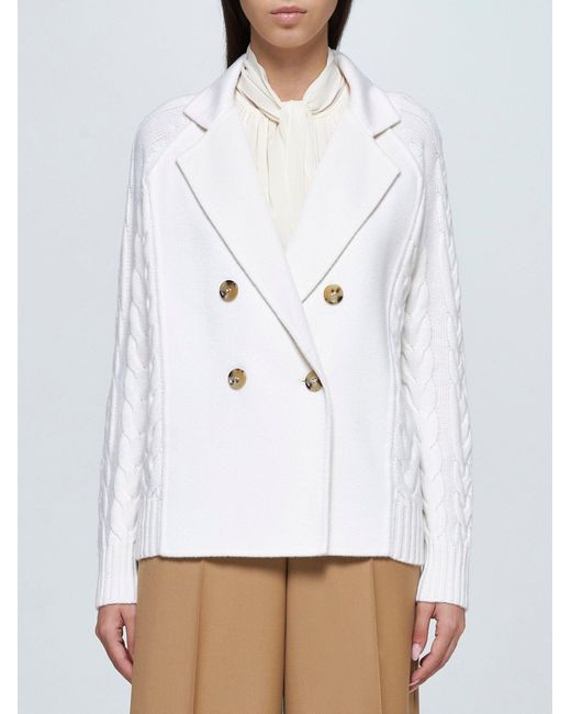 Max Mara White "Micio" Wool And Cashmere Jacket
