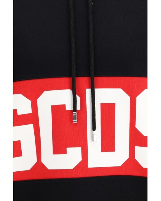 Gcds Red Cotton Hoodie for men