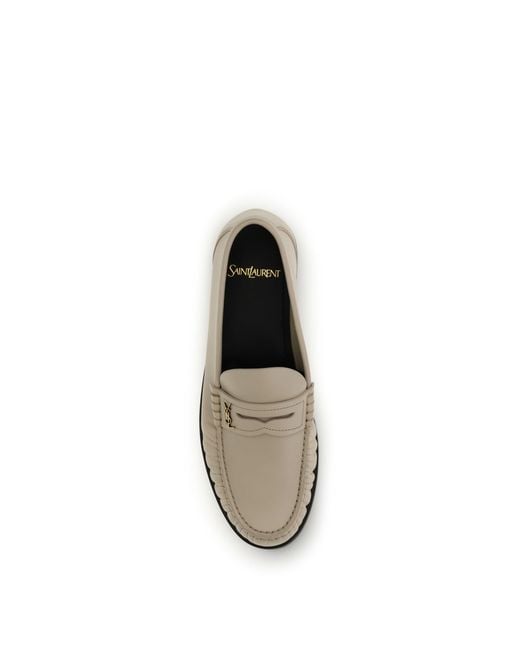 Saint Laurent White Laurent Loafers