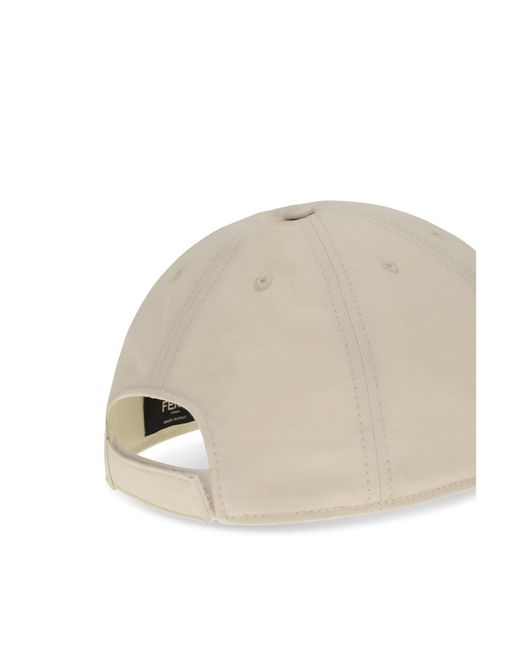 Fendi White Baseball Cap Cotton for men