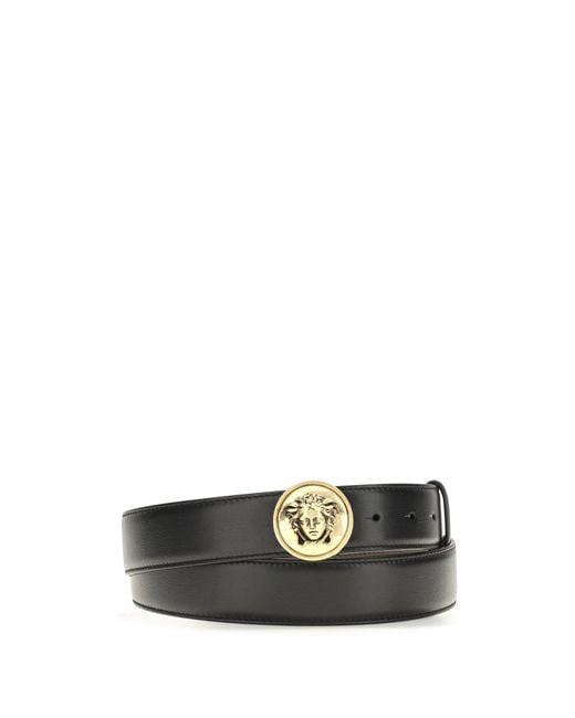 Versace White Medusa Buckle Leather Belt for men