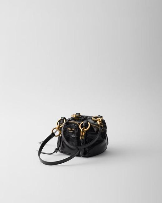 Prada White Calf Leather Dangle Shoulder Bag