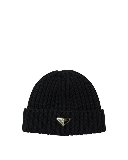Prada Black Wool Beanie
