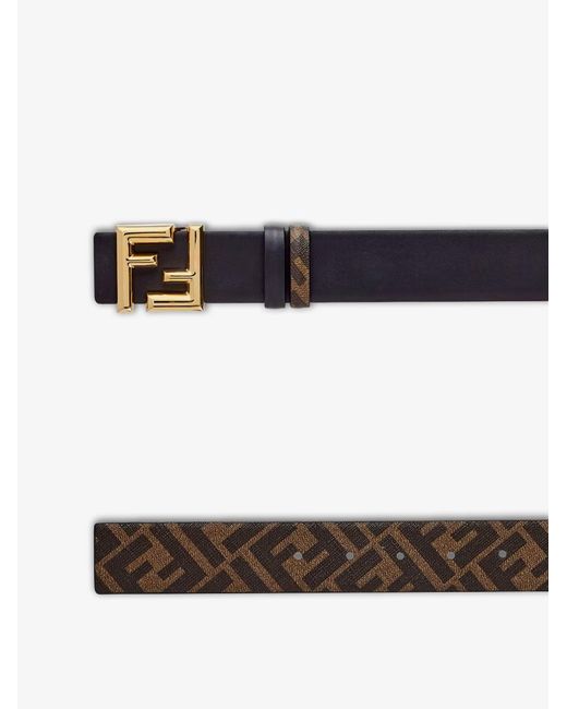 Fendi White Rounded Reversible Belt for men