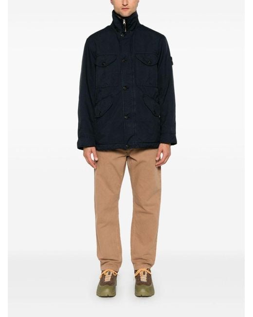 Stone Island Blue Field Jacket With Anti-Drop for men