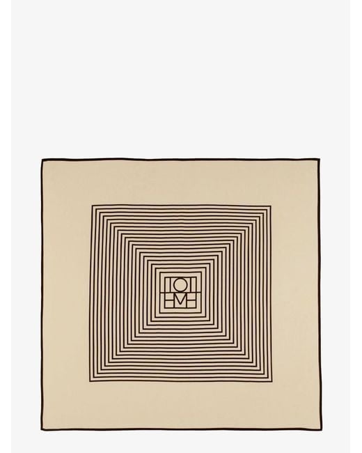 Totême Natural Centered Monogram Silk Foulard