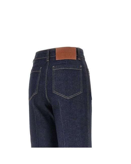 Victoria Beckham Blue 'Alina' Wide Leg Jeans