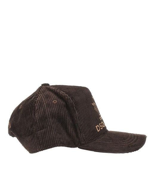 DSquared² Brown Corduroy Baseball Cap for men