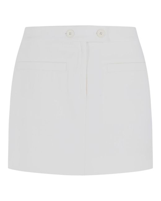 Courreges White Wool Blend Miniskirt