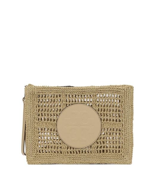Tory Burch Natural Clutch Bag Paper Straw