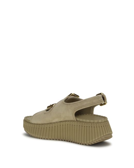Chloé Metallic Chloã Nama Wedge Sandals