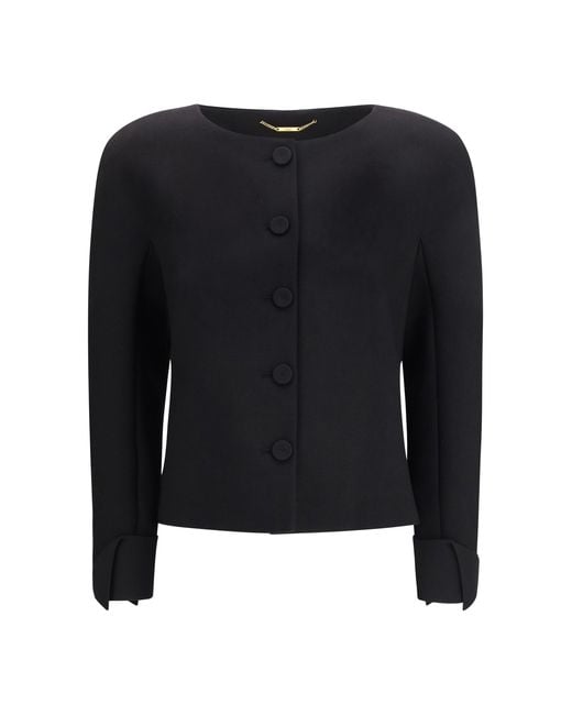 Chloé Black Chloã Collarless Fitted Jacket