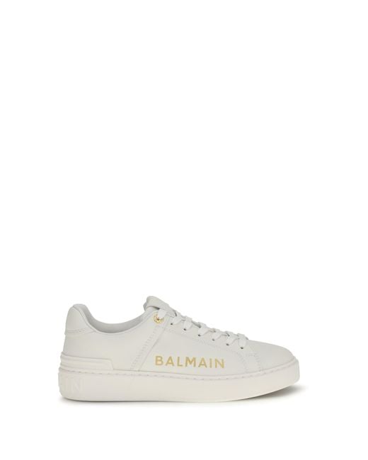 Balmain White B-Court Sneakers