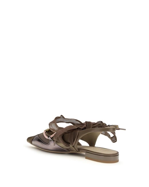 Pinko Brown Ballerina Gianira Leather