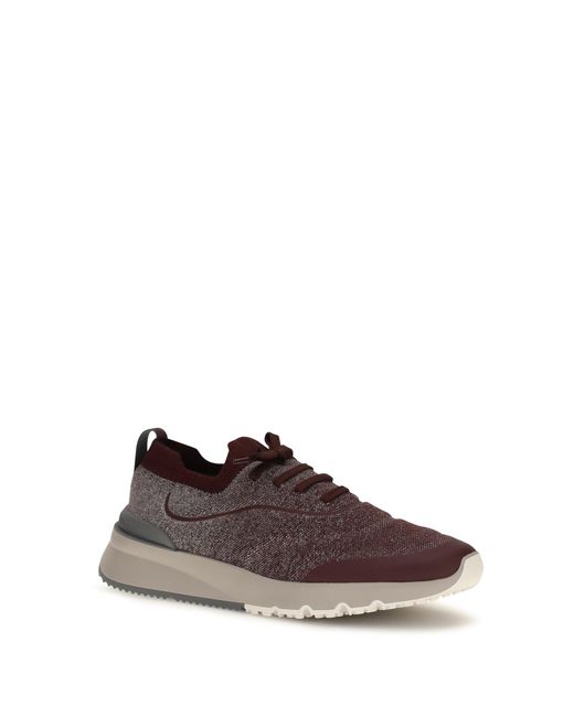 Brunello Cucinelli Brown Techno Cotton Knit Sneakers Runners