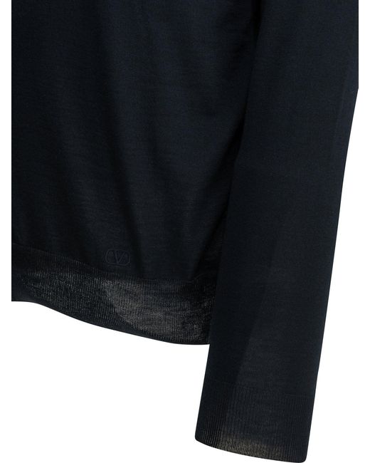 Valentino Blue "Vlogo Signature" Crewneck Sweater for men