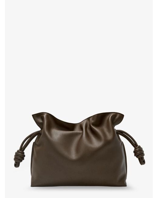 Loewe Brown Clutch Bag Flamenco Leather