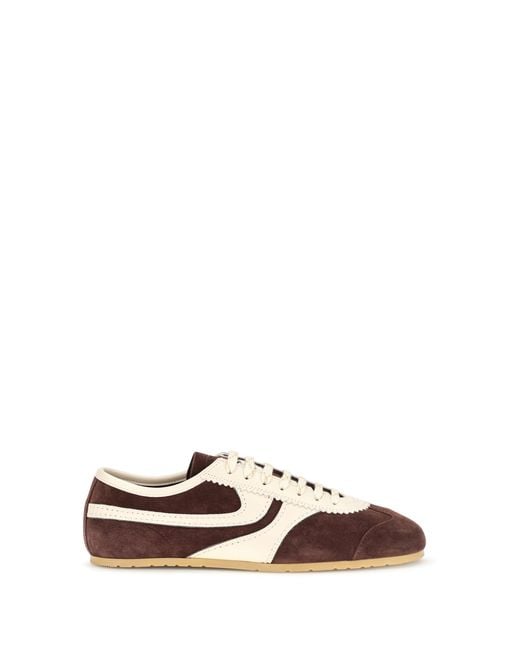 Dries Van Noten White Leather Panelled Sneakers for men