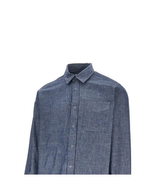 Forét Blue 'Maple' Chambray Denim Shirt for men
