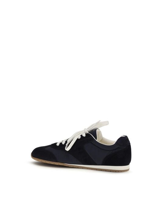 Prada White Suede And Fabric Sneakers