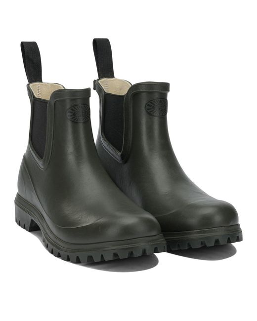 Superga Black Rubber Ankle Boots