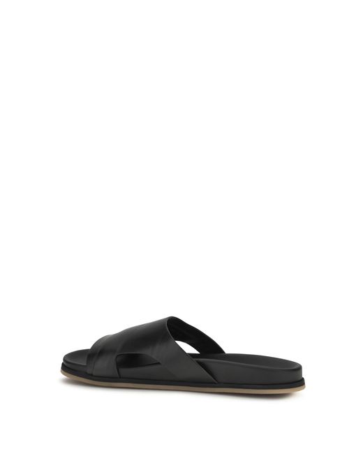 Santoni Black Leather Slippers for men